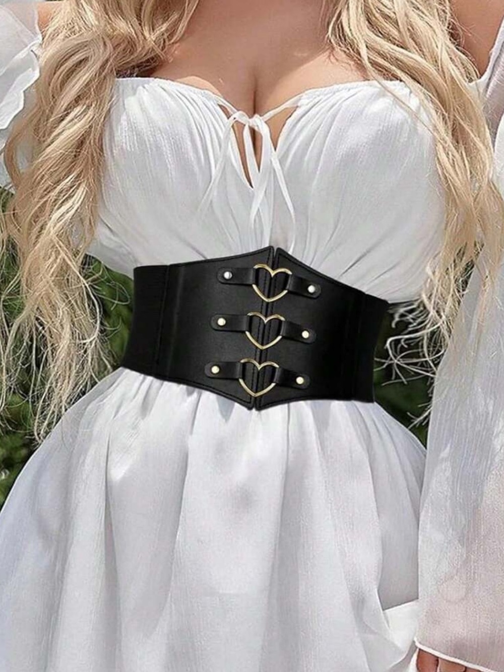 New Black and Gold heart Corset Belt